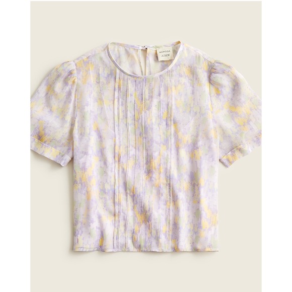 J.Crew Tops - Cassi Namoda X J.Crew Limited Ed Lavender Silk Chiffon Crop Short Sleeve Top L
